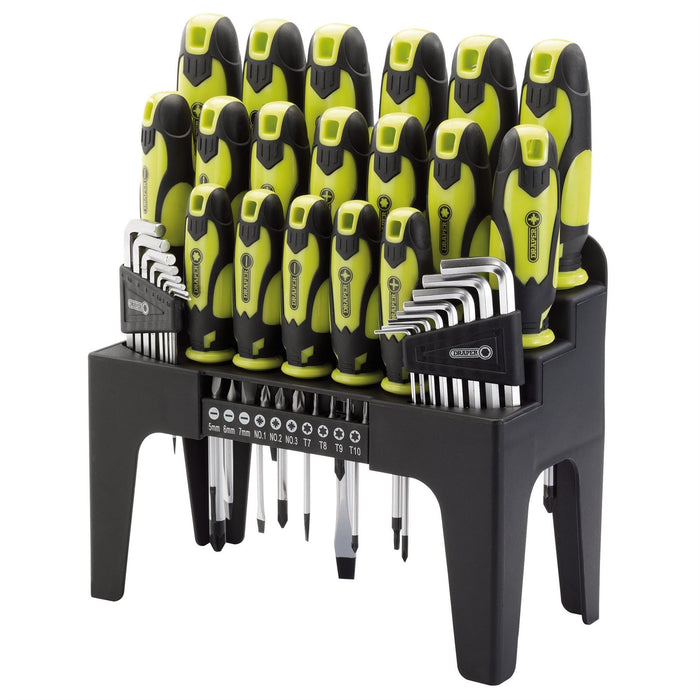 Draper Screwdriver, Hex Key and Bit Set, Green (44 Piece) 78619 Draper  - Dynamic Drive