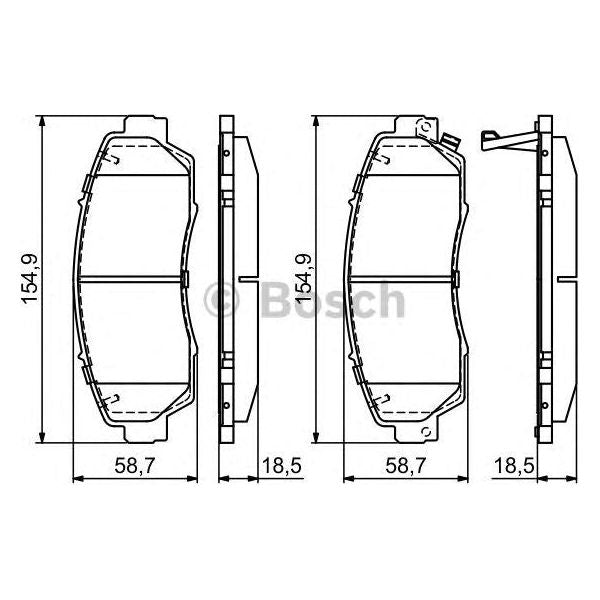 Genuine Bosch Brake Pad Set Bp1680 fits Honda CR-V i-DTEC - 1.6 - 15- 0986494685