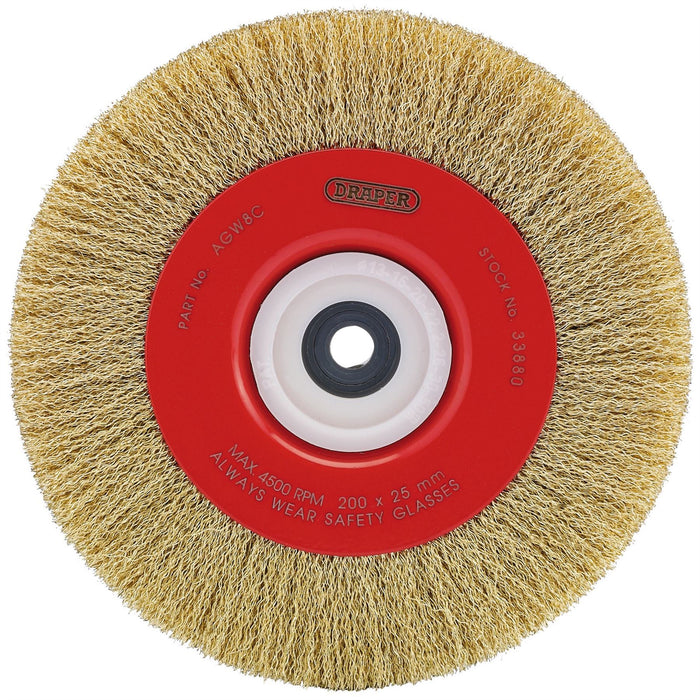 Draper Crimped Steel Wire Brushes, 200 x 25mm 33880 Draper  - Dynamic Drive