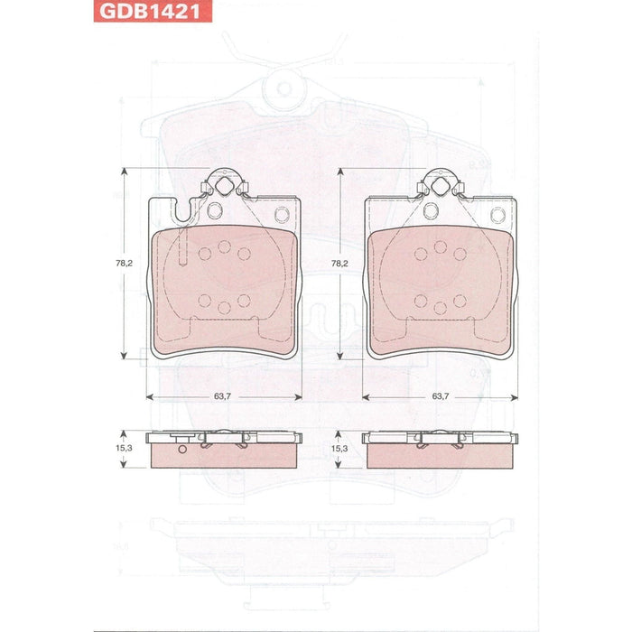 Genuine TRW Brake Pads (Rear) (R90) GDB1421