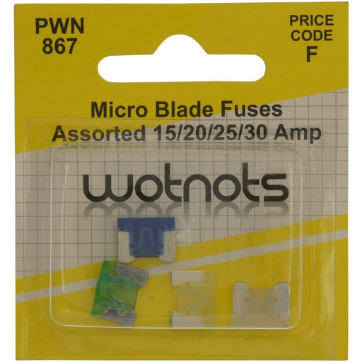 Wot-Nots Fuses - Micro Blade - Assorted - Pack Of 4 (15A/20A/25A/30A) Wot-Nots  - Dynamic Drive