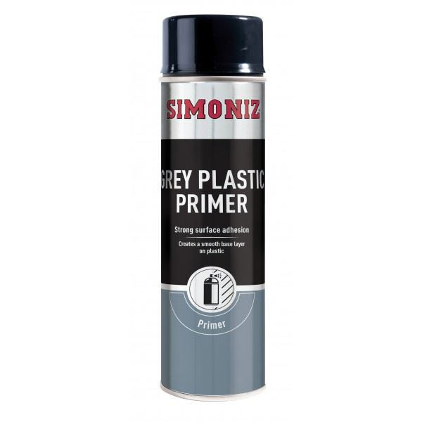 Simoniz Grey Plastic Smooth Primer Car Paint Spray Anti Rust Aerosol 500ml