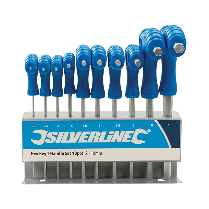 Silverline Hex Key T-Handle Set 10pce 2 - 10mm