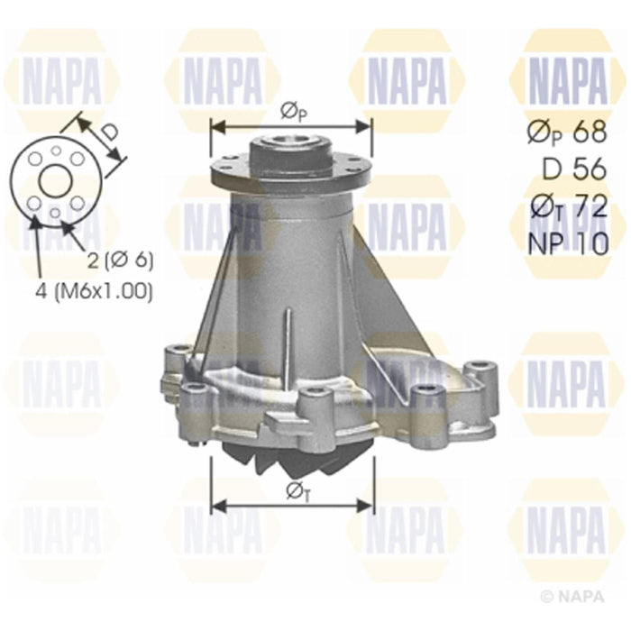 Genuine NAPA Water Pump for Mercedes-Benz 6052000120