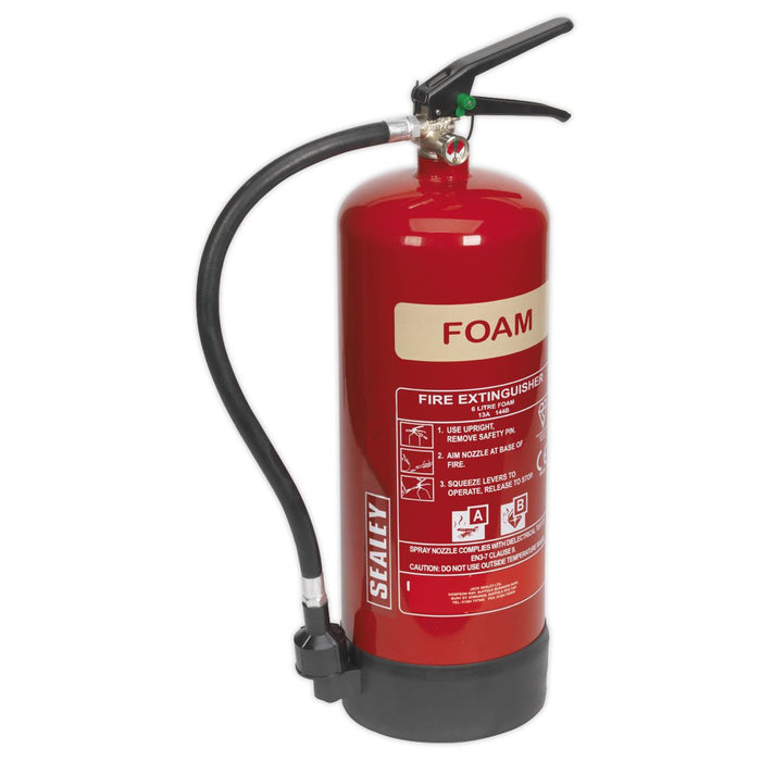 Sealey Fire Extinguisher 6L Foam SFE06 Sealey  - Dynamic Drive