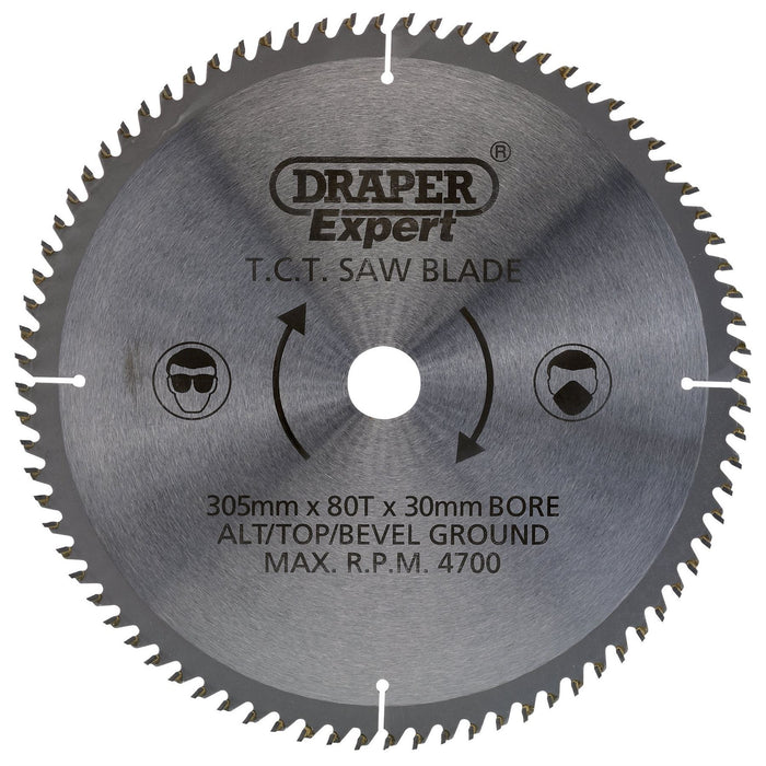 Draper TCT Saw Blade, 305 x 30mm, 80T 38152 Draper  - Dynamic Drive