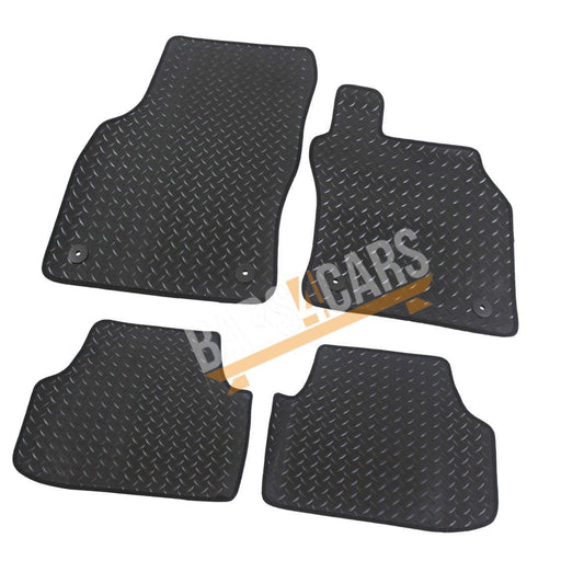 Fully Tailored Silver Trim Rubber Mats fits Skoda Octavia 13> Set of 4 + 4 Clips UKB4C  - Dynamic Drive