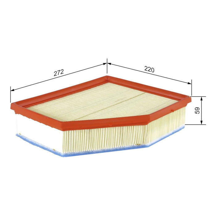 Bosch Car Air Filter S0615 fits BMW 5 520d Efficient Dynamics - 2.0 - 16- F02640