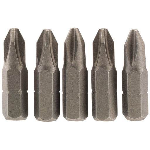 Draper Cross Slot Insert Bit, 1/4" Hex, 25mm Long, No.2 (Pack of 5) 64018 Draper  - Dynamic Drive