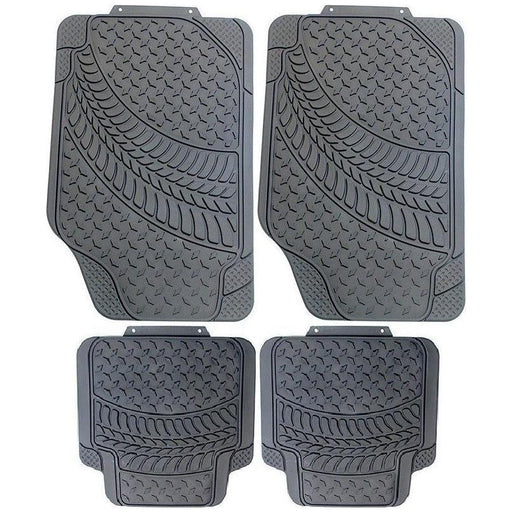 Sakura Heavy Duty Rubber Tyre Tread Car Floor Mats Set Non Slip Washable Universal Fit Town Parts  - Dynamic Drive