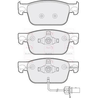 APEC Black Brake Pads (Front) (R90) PAD2150B fits Audi A4 Allroad A5 A4 Allroad Apec Black  - Dynamic Drive