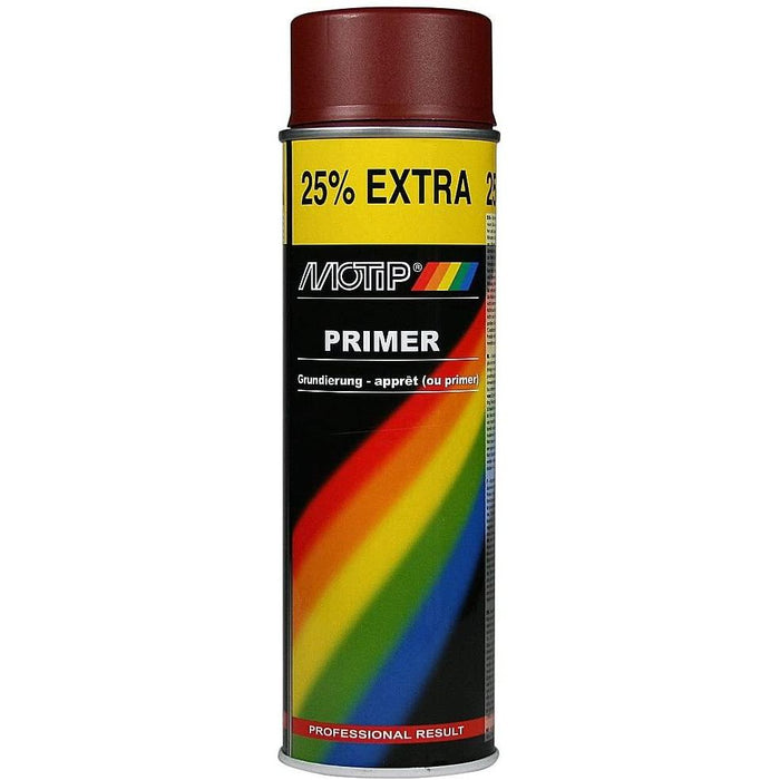 2 x Genuine Motip Red Primer Filler Spray Paint Red 500Ml