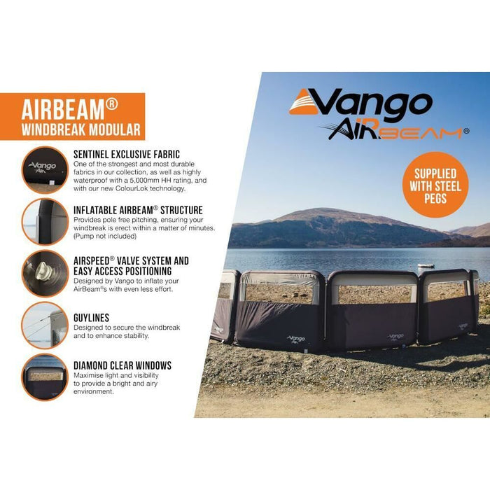 Vango AirBeam Modular Windbreak Shadow Grey Vango  - Dynamic Drive