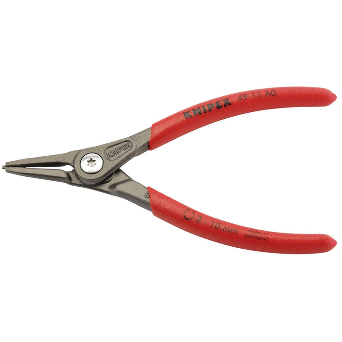 Draper Knipex 49 11 A0 140mm External Straight Tip Circlip Pliers, 3 - 10mm Capa Draper  - Dynamic Drive