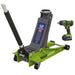 Sealey 2.2 Tonne Trolley Jack & 18V Cordless Impact Wrench - Green 2001LEHVCOMBO Sealey  - Dynamic Drive