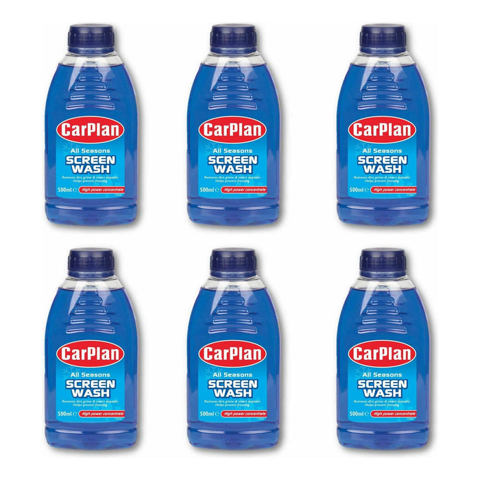 6 x CarPlan SWA500 All Season Screenwash 500ml (3 litres) High Power Concentrate