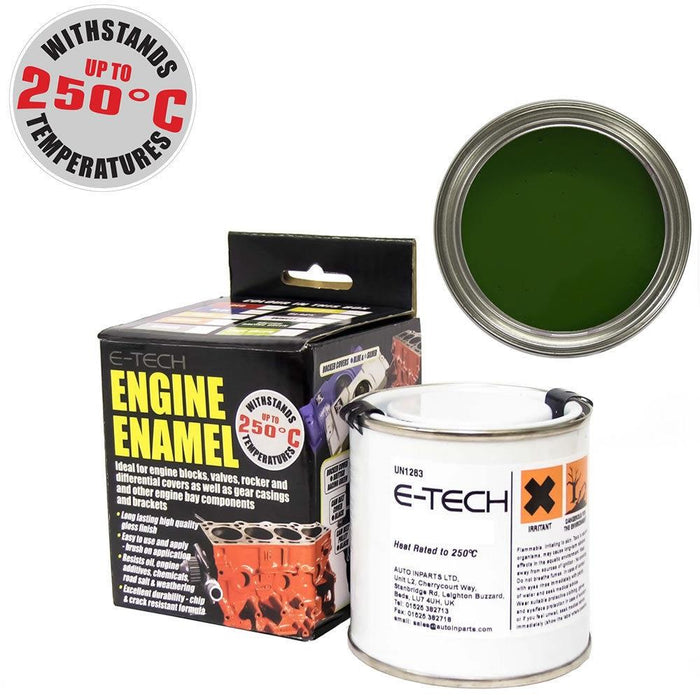 E-Tech British Racing Green Engine Enamel Paint 250ml Heat Resistant High Temp E-Tech  - Dynamic Drive