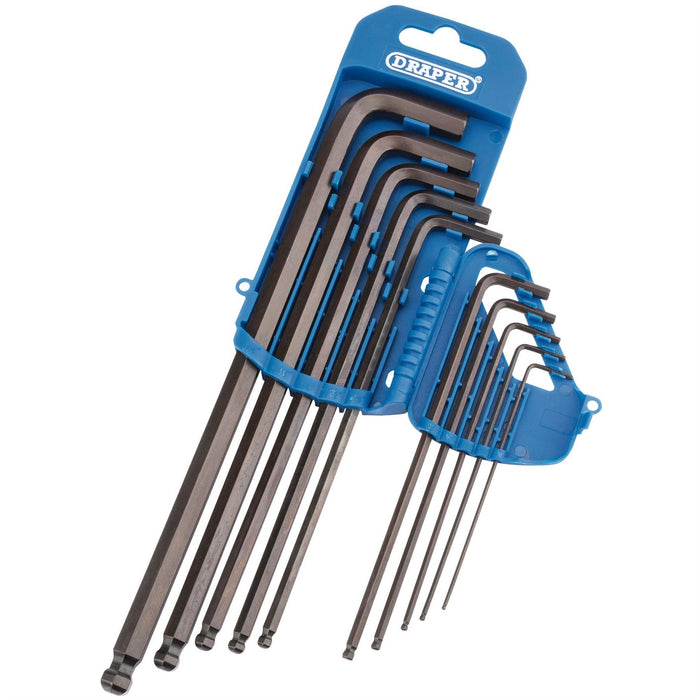 Draper Extra Long Imperial Hex. and Ball End Hex. Key Set (10 Piece) 33723 Draper  - Dynamic Drive