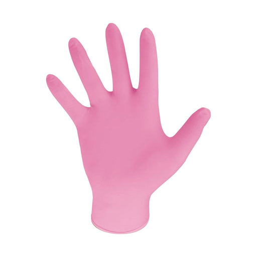 5x Bodyguards Powder Free Pink Nitrile Disposable Gloves Large Box of 100 Bodyguard  - Dynamic Drive