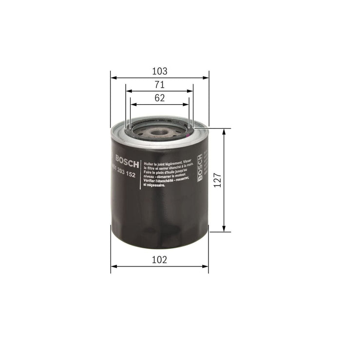 Genuine Bosch Cv Oil Filter P3152 fits Iveco Zeta 79-14 - 5.9 4x2 - 87-92 045120