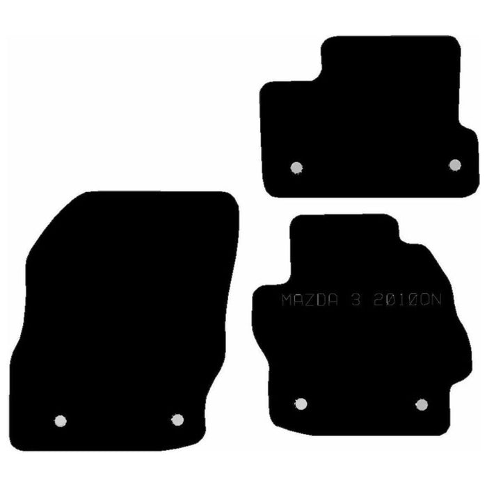 Tailored Rubber Mats for Mazda 3 Clips In All Mats 8 Clips 2010 2011 2012 2013 UKB4C  - Dynamic Drive