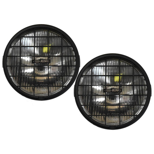 6" Round Driving Spot Lamps Lights Pair With Stoneguards Rally 4x4 Offroad Ring  - Dynamic Drive