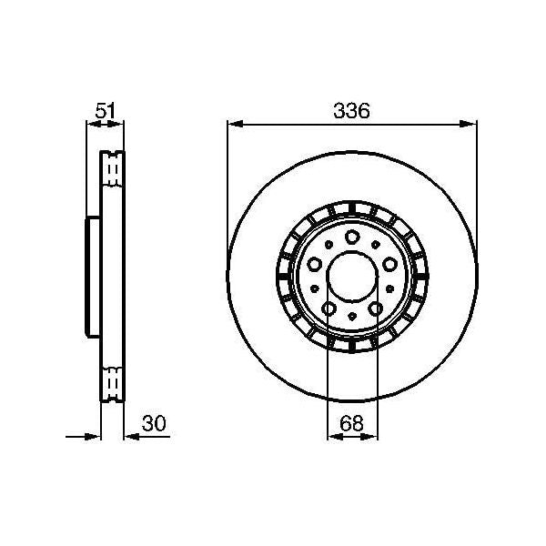 Genuine Bosch Brake Disc Single Bd1070 fits Volvo XC90 D5 - 2.4 - 05-14 09864792