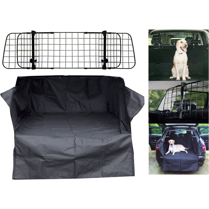 Car Boot Liner Mat & Bumper Protector + Mesh Dog Guard fits Vauxhall UKB4C  - Dynamic Drive