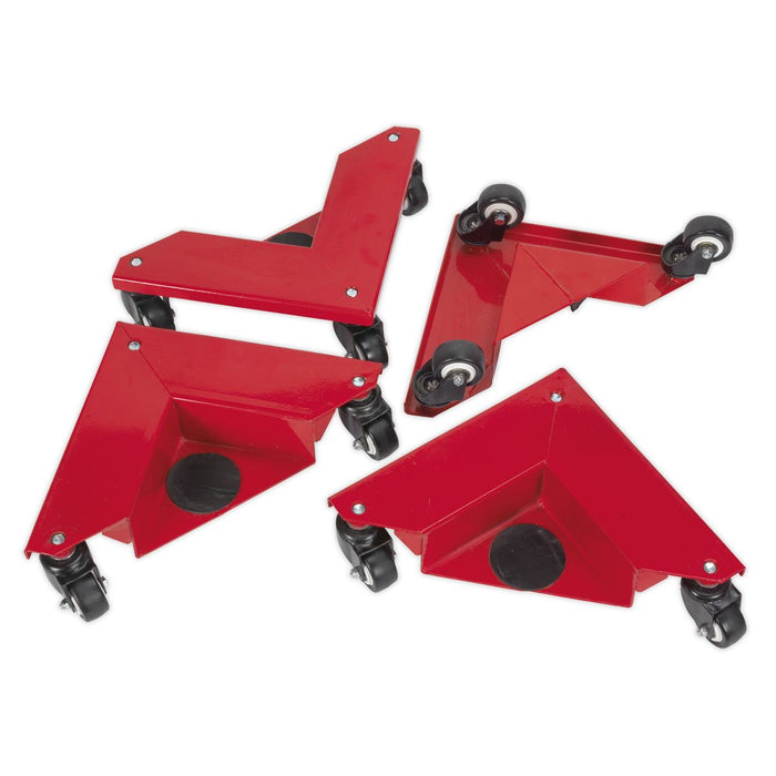 Sealey Corner Transport Dollies Set of 4 150kg Capacity CM4