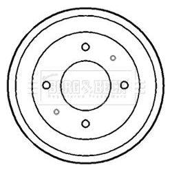 Genuine Borg & Beck Brake Drum fits Hyundai Lantra 95 on BBR7136 Borg & Beck  - Dynamic Drive