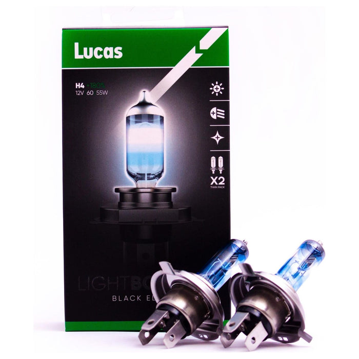 Lucas H4 12v Car 180% Brighter Upgrade Bulbs Headlight Headlamp Performance Lucas  - Dynamic Drive