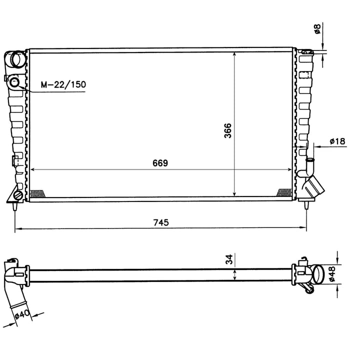 NRF Radiator fits Peugeot 306 Partner Citroen Berlingo / Berlingo First Xsara NRF  - Dynamic Drive