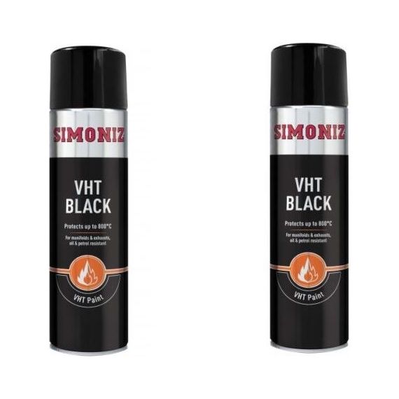 3 x Very High Temperature VHT Matt Black Simoniz Aerosol Car Spray Paint 500ml