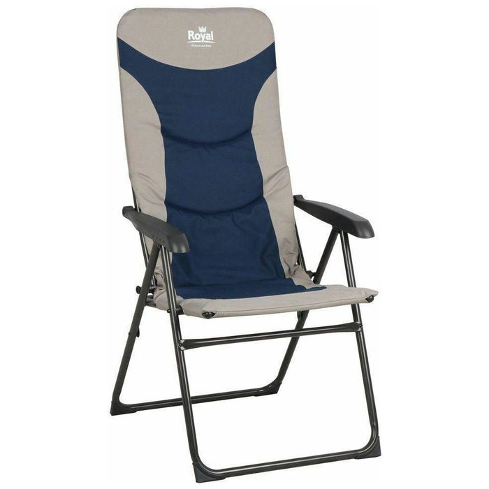 Royal Colonel Chair Blue High Back Camping Caravan BBQ Outdoors Garden Royal  - Dynamic Drive