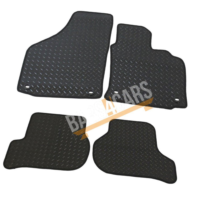 Red Tailored Rubber Car Mats fits VW Golf 5 (& Tdi) 04 To 07 Oval Clips 4 4 Clip UKB4C  - Dynamic Drive