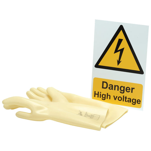 Draper Electrical Insulating Gloves and 'Danger High Voltage' Hazard Sign 99715 Draper  - Dynamic Drive