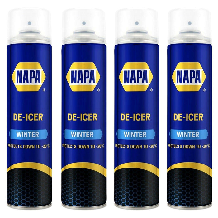 4 X Napa Car De-Icer Spray Melts Windscreen Ice Frost Aerosol Deicer 600Ml