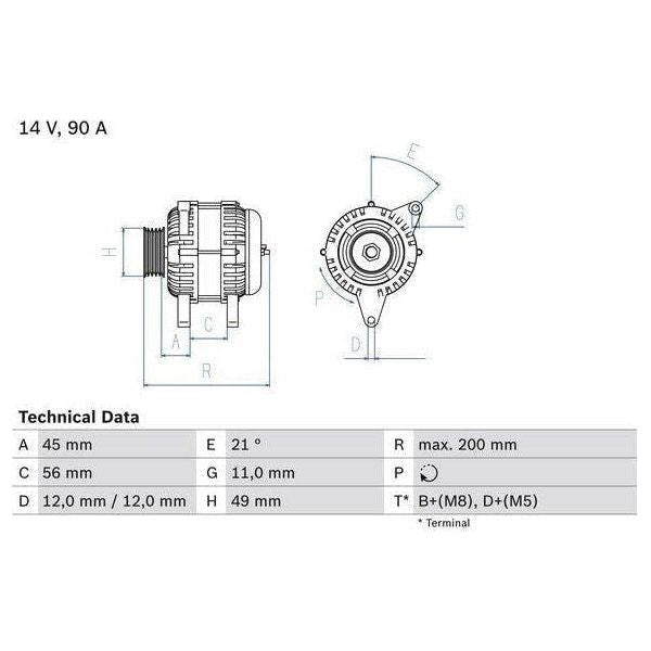 Bosch Reman Alternator 4609 0986046090