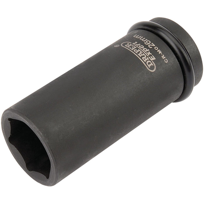 Draper Expert HI-TORQ 6 Point Deep Impact Socket, 3/4" Sq. Dr., 26mm