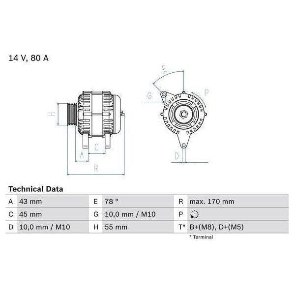 Bosch Reman Alternator 4208 0986042081