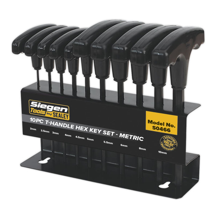 Sealey Hex Key Set 10pc T-Handle Metric S0466 Sealey  - Dynamic Drive