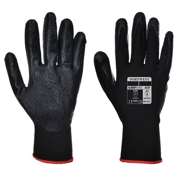 Portwest Dexti Grip Gloves - Black - X Large - Pack of 12