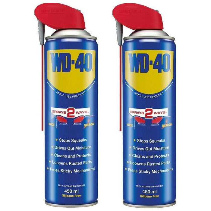 2X WD-40 Multi-Use Smart Straw 450ml Spray Aerosol Can WD-40  - Dynamic Drive