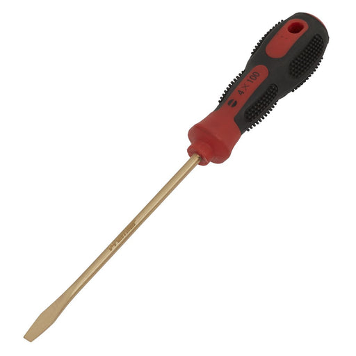 Sealey Screwdriver Slotted 4 x 100mm Non-Sparking NS093 Sealey  - Dynamic Drive