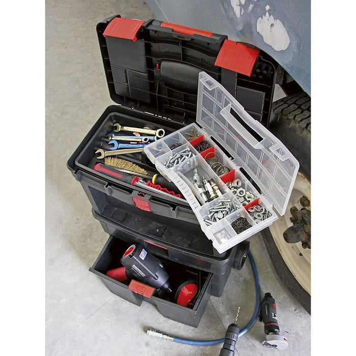 Sealey Mobile Toolbox with Tote Tray & Removable Assortment Box AP850 Sealey  - Dynamic Drive