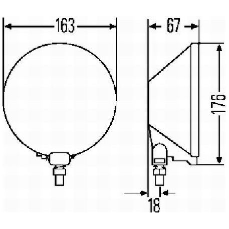 Hella Halogen-Spotlight Comet 500 E1 44404/ECE-R8 12/24V 1F4 005 750-611 Hella  - Dynamic Drive