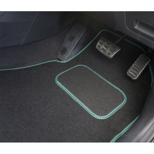 Fully Tailored Green Trim Carpet Mats fits Fiat 500X 15 ON Set of 4 With 4 Clips UKB4C  - Dynamic Drive