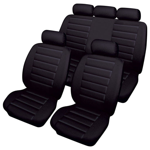 Black Leatherlook Front & Rear Car Seat Covers for Volvo V40 Cross Country 13-On UKB4C  - Dynamic Drive