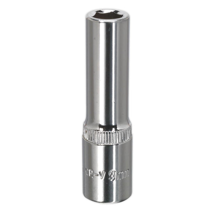 Sealey WallDrive Socket 9mm Deep 3/8"Sq Drive Fully Polished SP3809D Sealey  - Dynamic Drive