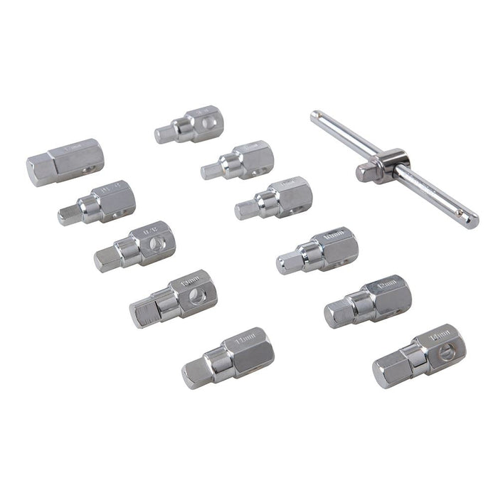 Silverline Universal Drain Plug Key Set 12pce 3/8" / 8 - 17mm